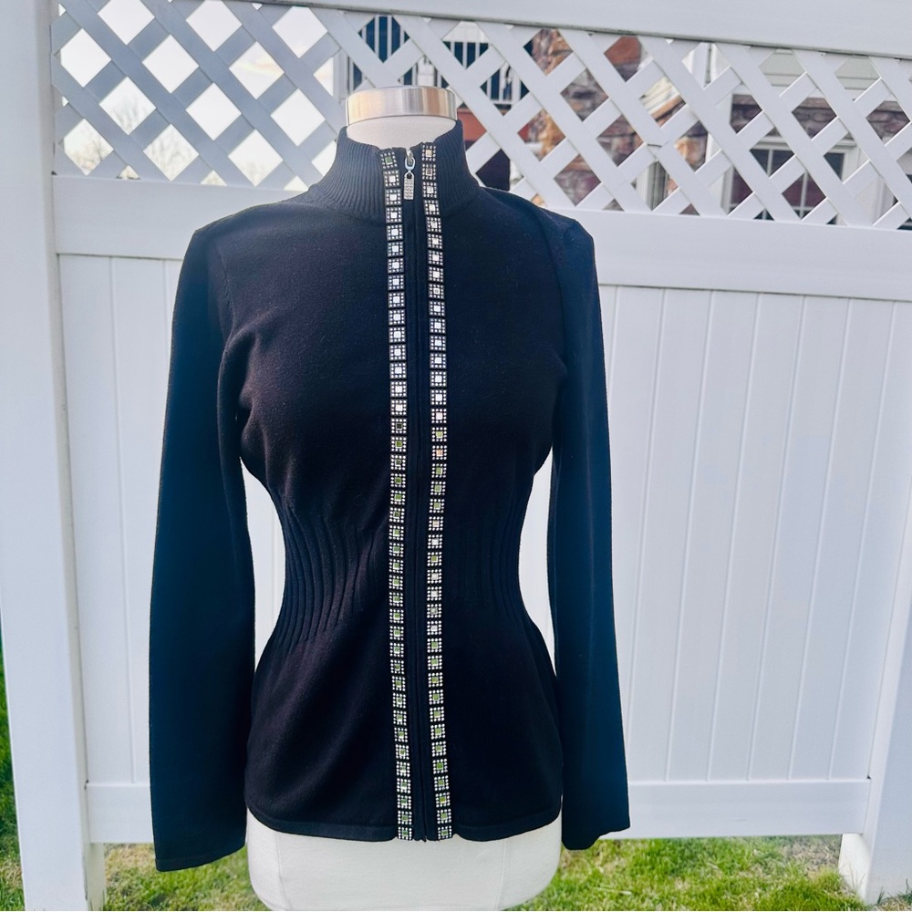 Belldini Black Sweater with Silver Accents